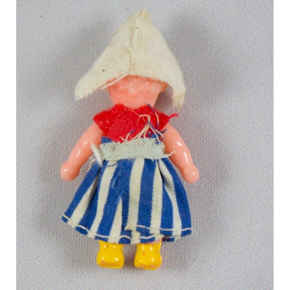 Vintage Dollhouse Miniature Dutch Girl Doll Striped Outfit  1:24 Scale - Picture 2 of 3